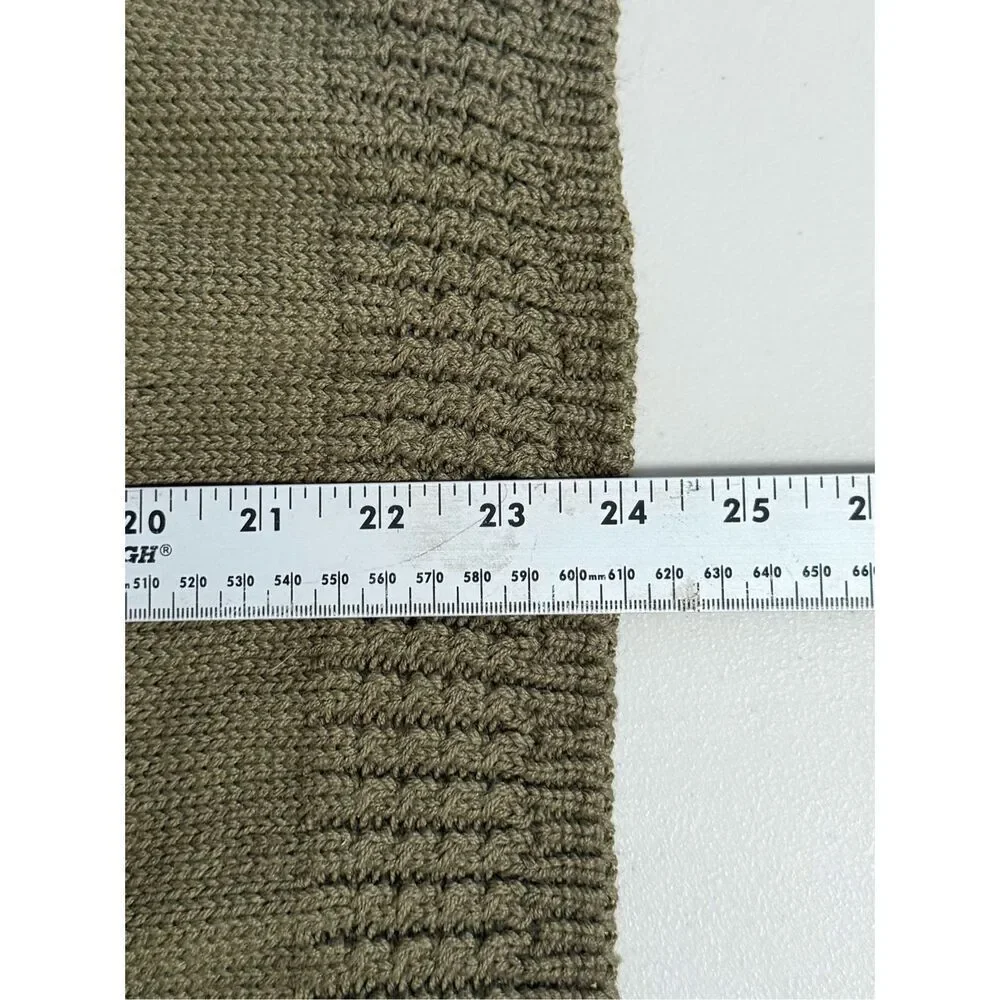 Vintage Jantzen Fisherman Cable Knit Mock Neck Sweater Womens XL Olive‎ 70s